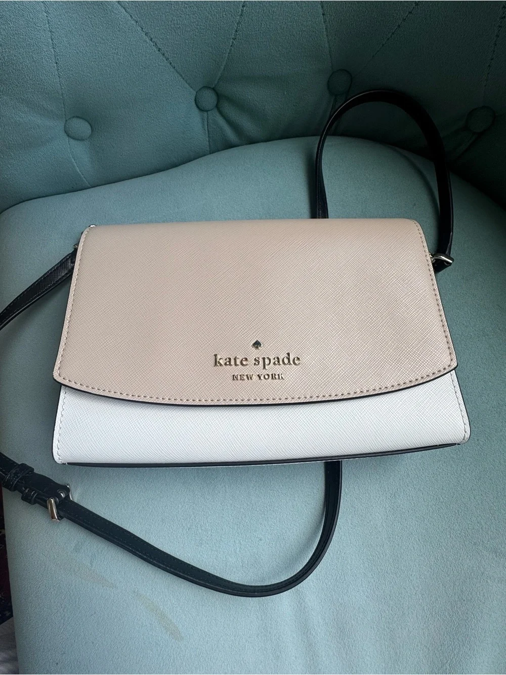 kate spade Two-Tone Cream and Light Blue Crossbody Bag